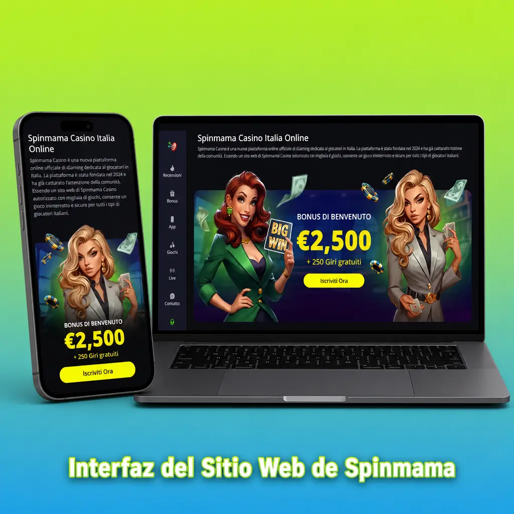 Barra de navegación del sitio web de Spinmama