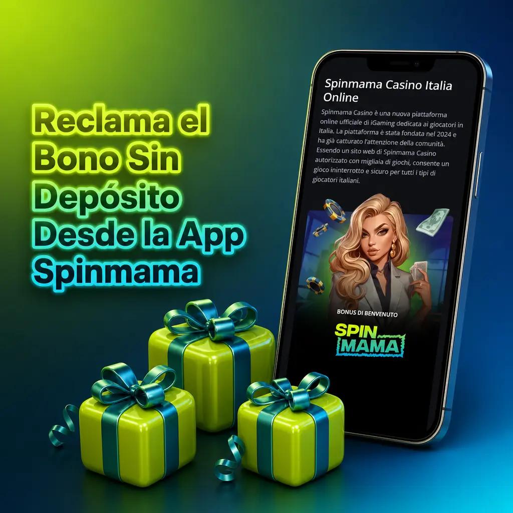 Pantalla de la app Spinmama mostrando el bono sin depósito