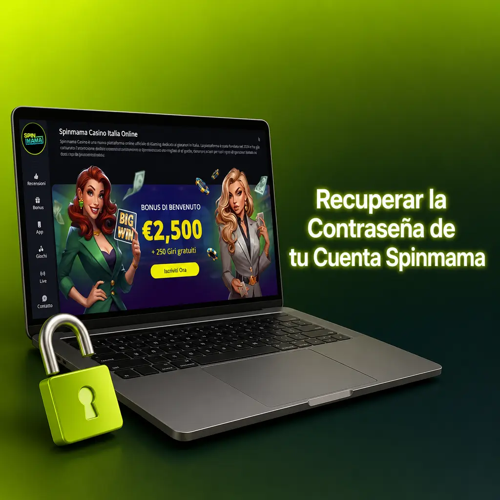 Pantalla de recuperación de contraseña de Spinmama